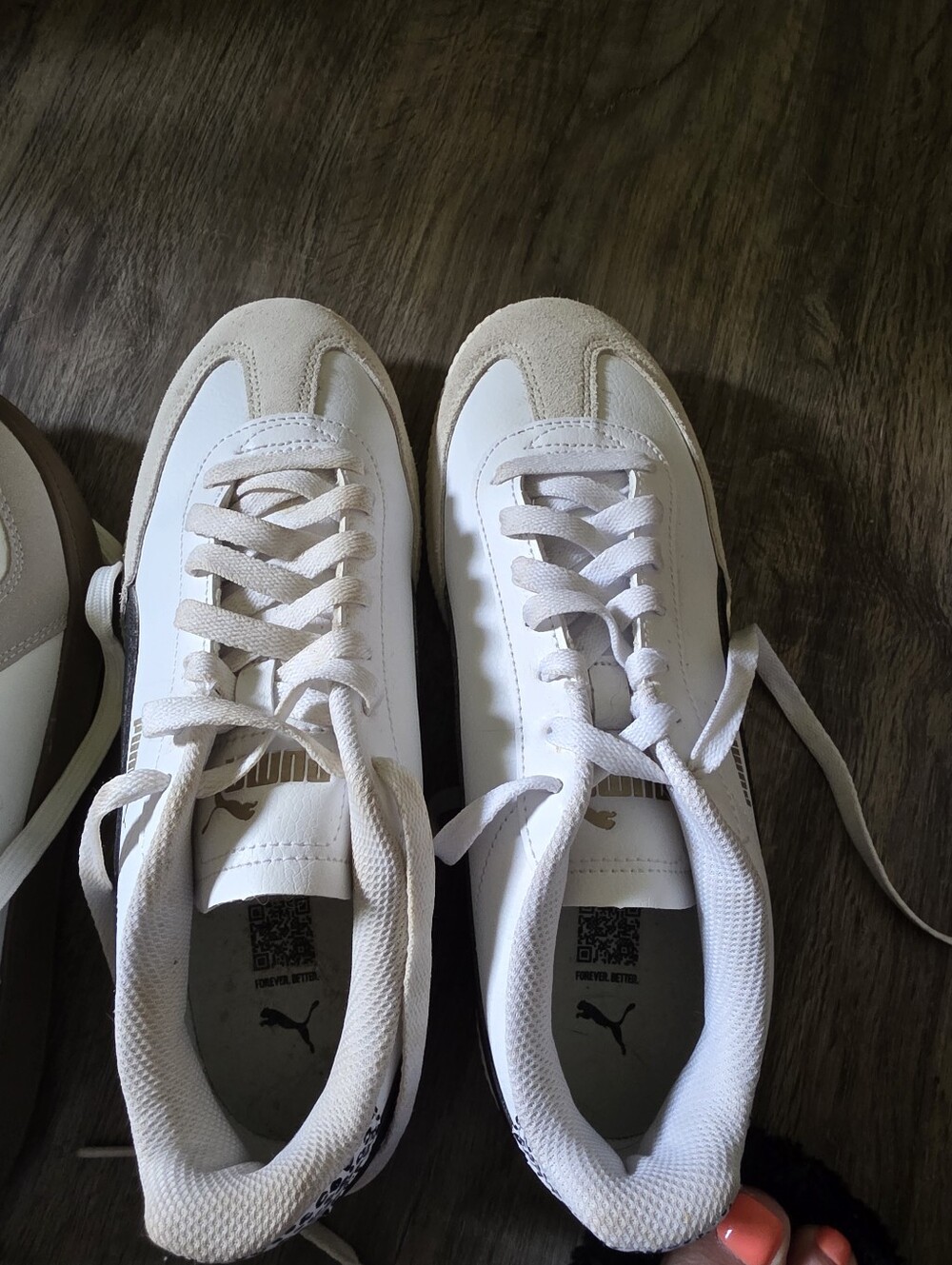 Puma White & Beige Low-Profile Trainers